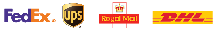 Our delivery partners: FedEx, UPS, Royal Mail and DHL