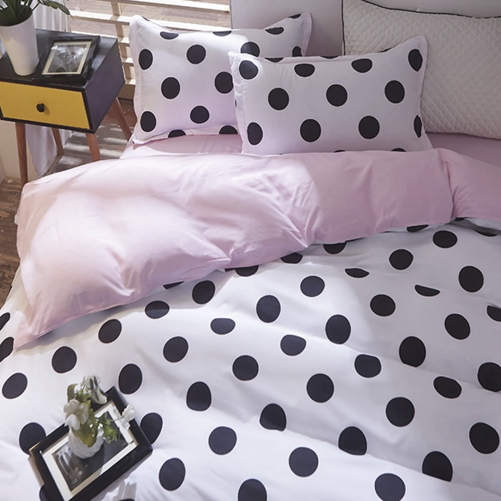 Polka Dot Bedding Set, UK King 4 Piece Set